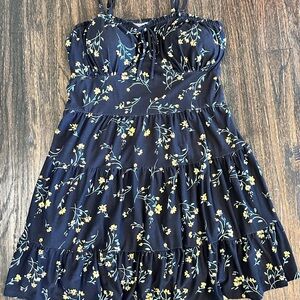 No Boundaries Floral Casual Dress - Black and Yellow